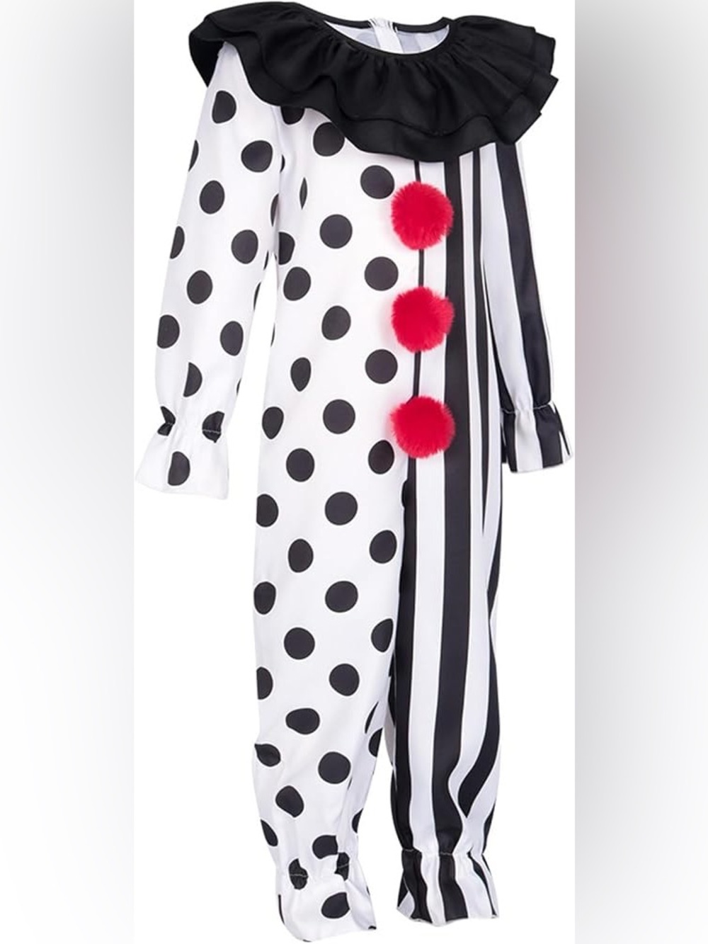 Art the Clown Cosplay Outfit Clown Jumpsuit Bodysuit for Halloween Carnival Sz S